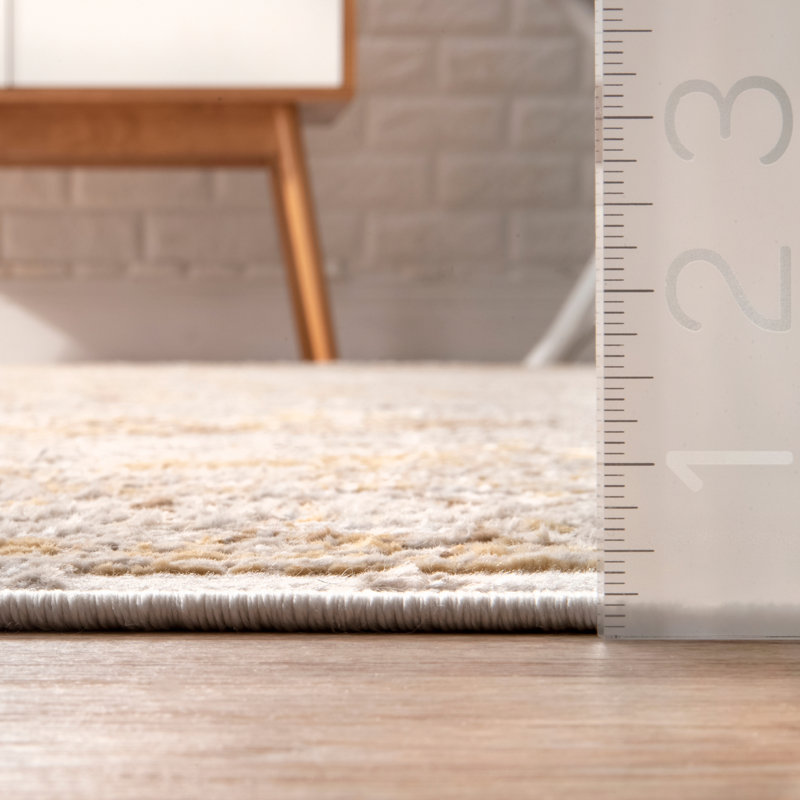 World Menagerie Fusco Vintage Faded Power Loom Yellow Rug & Reviews